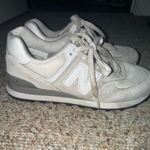 New Balance Off-White and Gray Sneakers